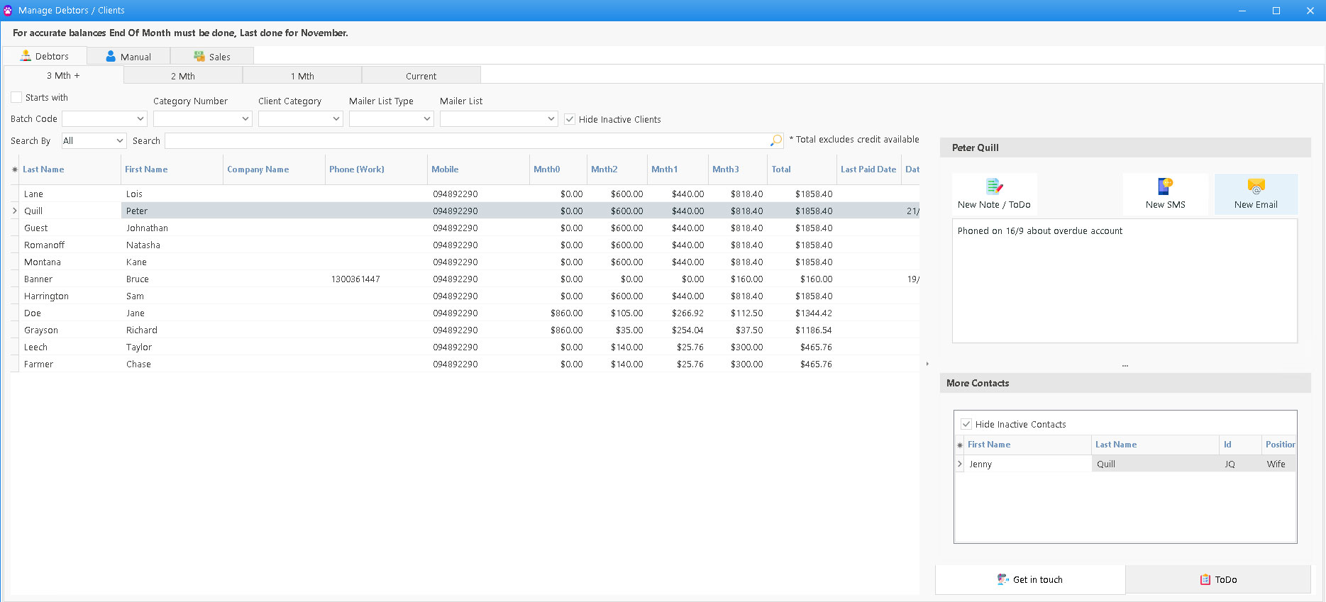 Debtor Management Dashboard